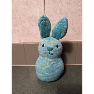 Animal Adventure Knit Rabbit Plush Easter 2012 Blue Stuffed Animal Toy 8"